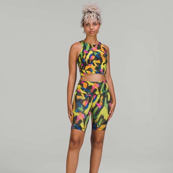 lululemon athletica Pants - SET Lululemon Bike Short and Tank Set in Undertone Black Multi